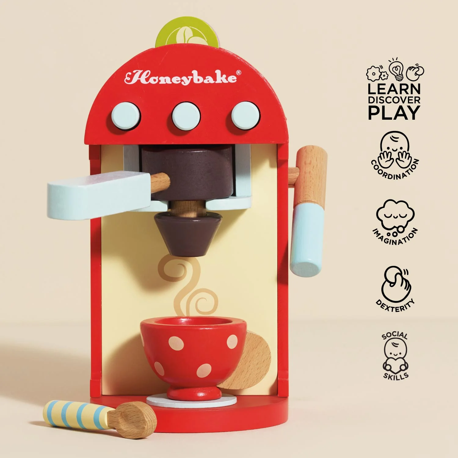 Wooden Toy Coffee Machine & Pods - Image 3
