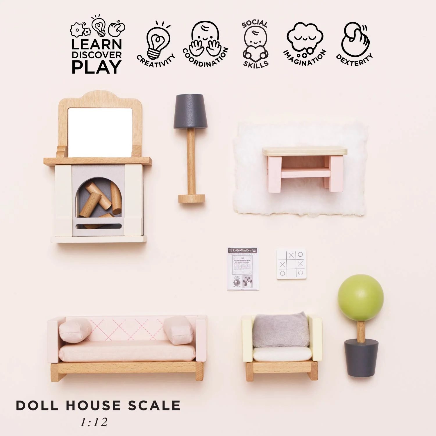 Wooden Dolls House Living Room Furniture - Image 3
