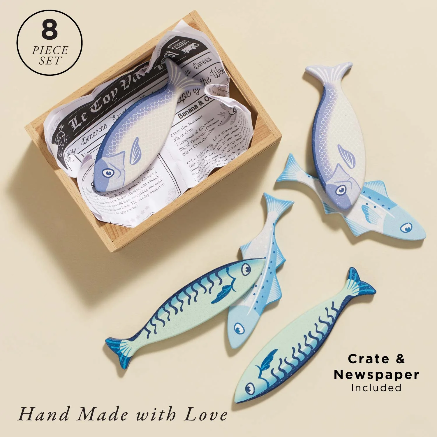 Market Fish Wooden Play Food Crate - Image 2