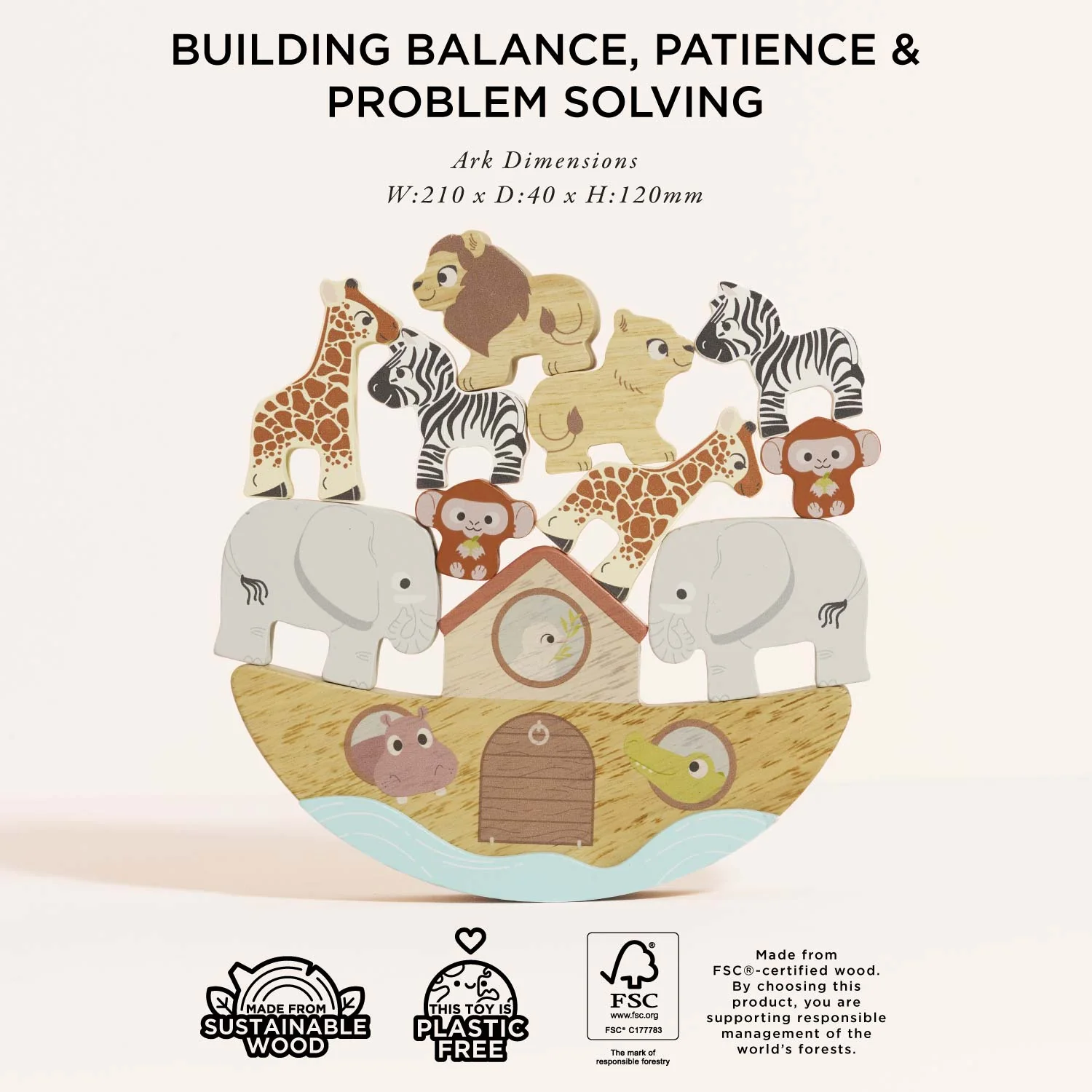 Wooden Balancing Ark Animal Stacker - Image 5