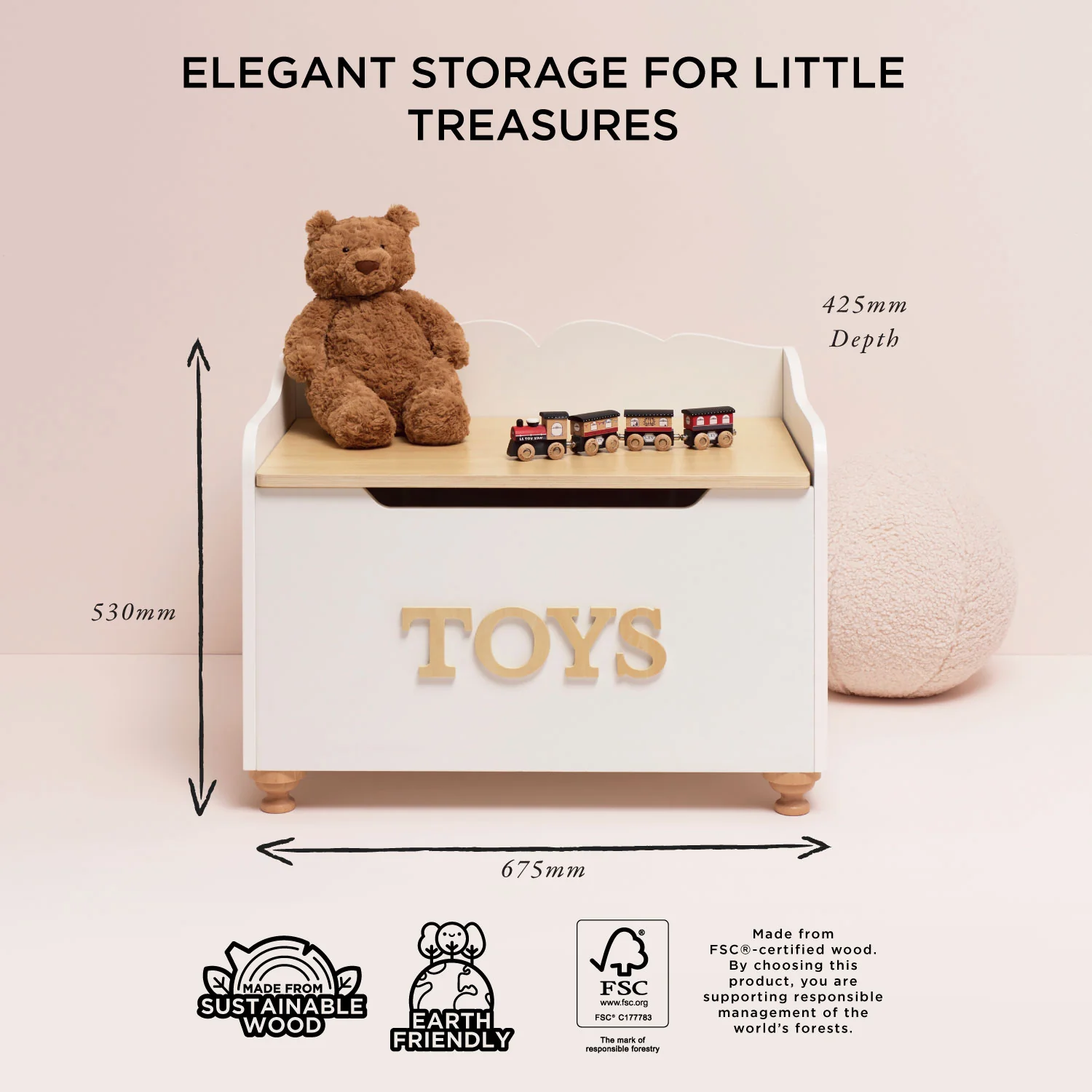 Classic Wooden Toy Chest - Image 6