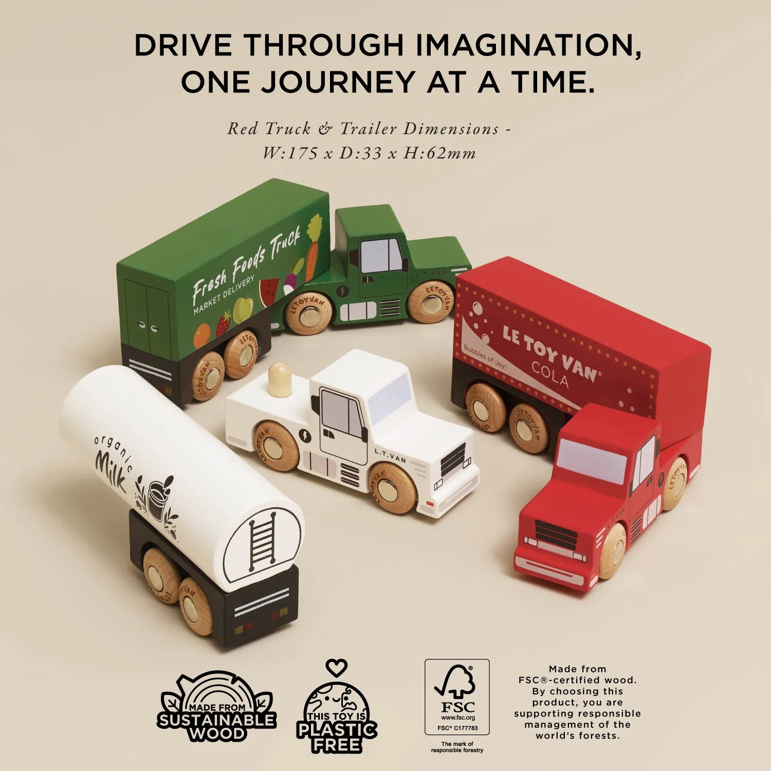 Wooden Trailer Truck Set - Image 4